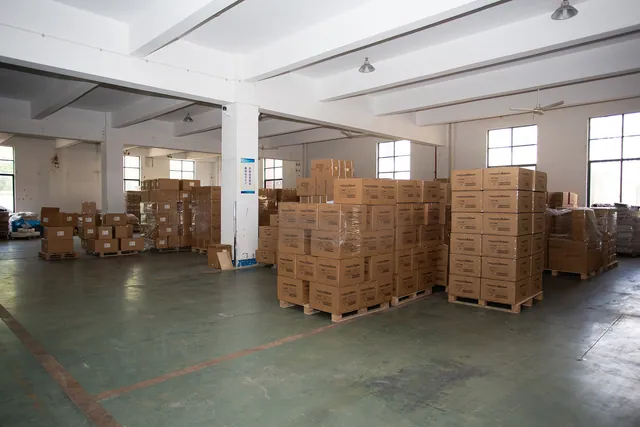 Cartons of finished straps stacked